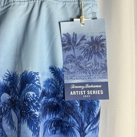 Tommy Bahama Men's X-Large Swim Trunks Vacation Blue Artist Series MSRP $99 - Picture 5 of 11